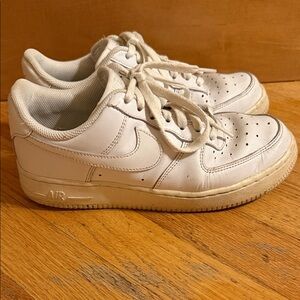 Nike White and Cream Sneakers Air Force 1s